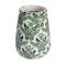 Hello Honey® 10.75" Green & White Flower Patterned Terra Cotta Planter Vase with Crackle Glaze